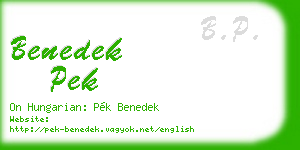benedek pek business card